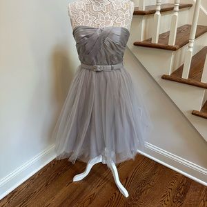 White House Black Market Grey Knee Length Dress